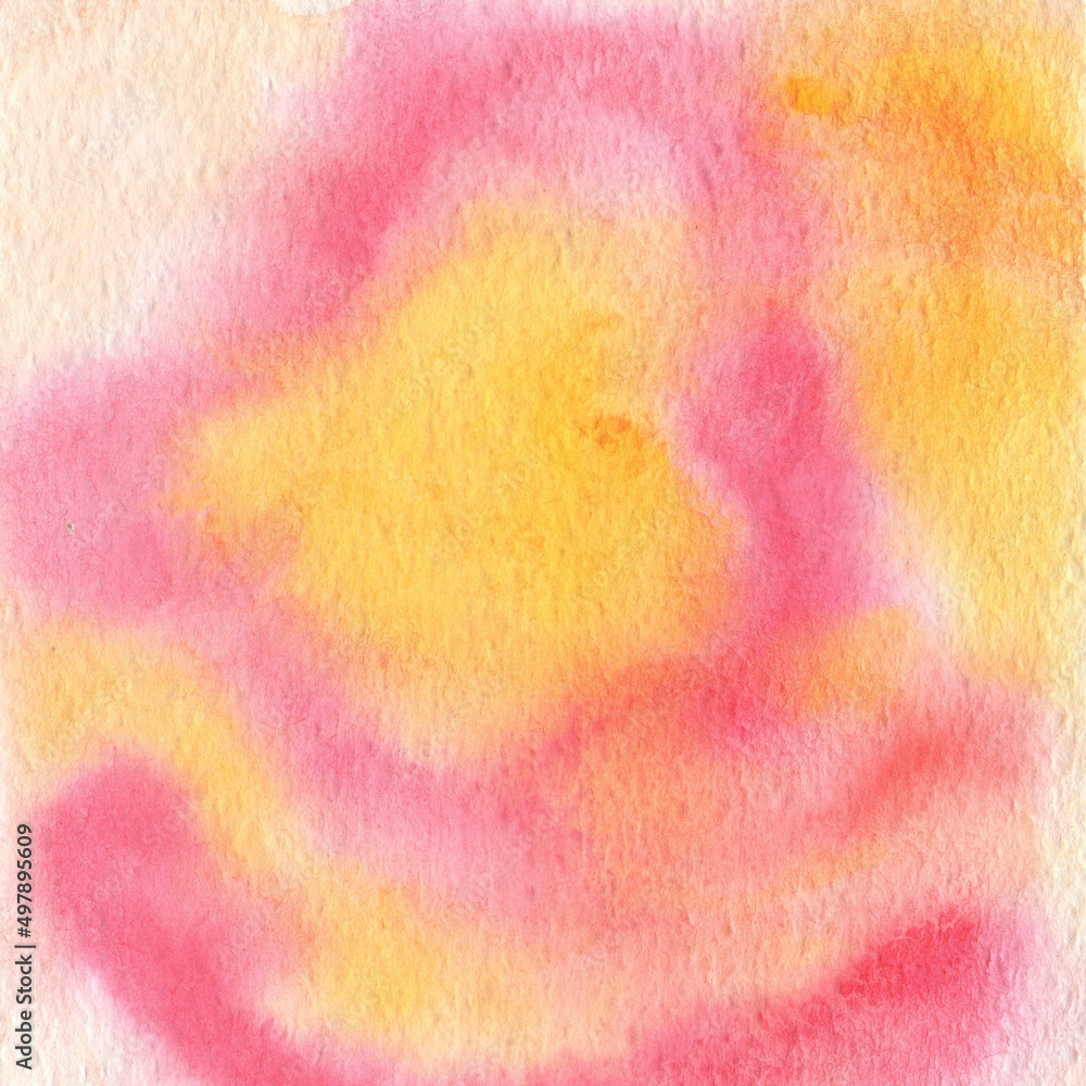 Bright yellow-red watercolor background texture with tints