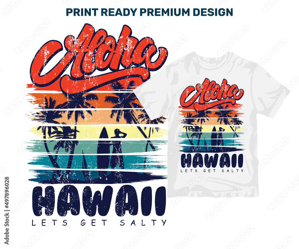 Vecteur Stock Aloha Hawaii Let's Get Salty Print ready Sublimation ...
