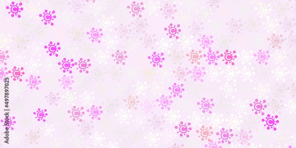 Light Pink vector pattern with coronavirus elements. Light Pink vector pattern with coronavirus elements.