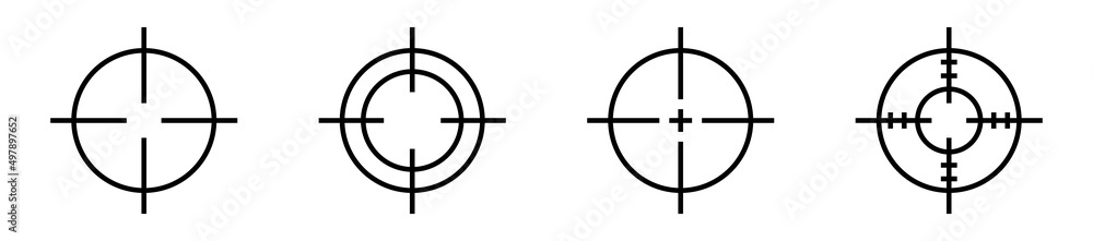 Target aim icon set. Sight sniper target, crosshair symbol. Vector EPS 10 Target aim icon set. Sight sniper target, crosshair symbol. Vector EPS 10