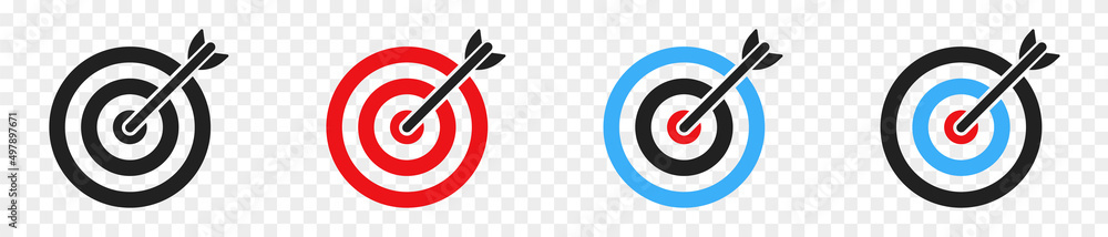 Target icon set. Success, purpose, aim symbol. Vector EPS 10