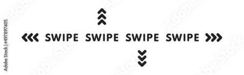 Swipe icon set. Swipe left, right, up and down. Vector EPS 10 photo