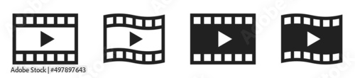Film reel icon set. Play video symbol. Vector EPS 10