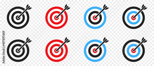 Target icon set. Success, purpose, aim symbol. Vector EPS 10