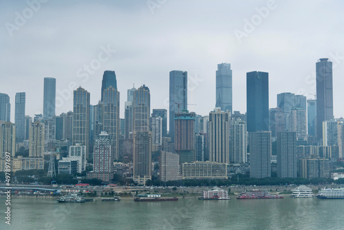 Chongqing city in China at cloudy day © xy
