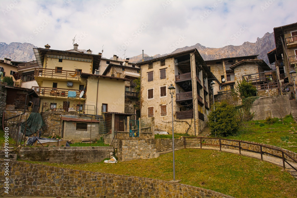 Poffabro, an historic medieval village in the Val Colvera valley in Pordenone province, Friuli-Venezia Giulia, north east Italy
