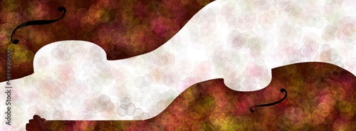 コントラバスをデザインし、コピースペースが付いたイラスト