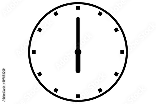 Black clock icon isolated on white background