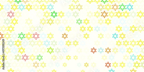 Light multicolor vector backdrop with virus symbols.