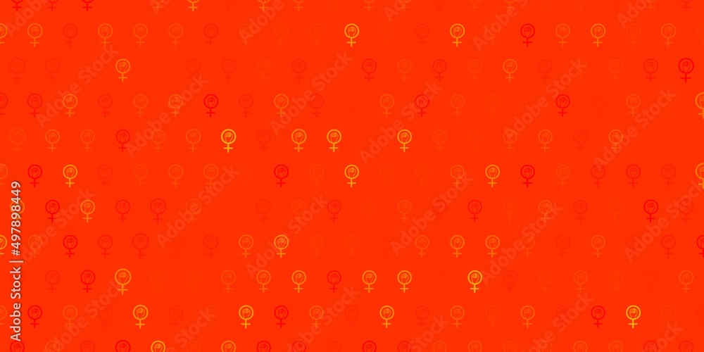 Light Orange vector template with businesswoman signs.