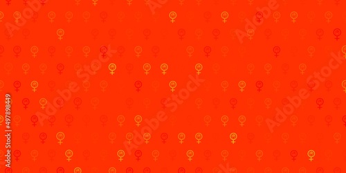 Light Orange vector template with businesswoman signs.