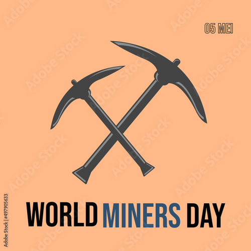 vector graphic of world coal miners day good for national world coal miners day celebration. flat design. flyer design.flat illustration.