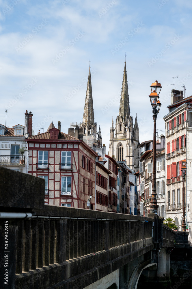 Fototapeta premium street view of bayonne in france
