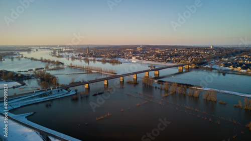 Vieuw of the bridge by Rhenen in the Netherlands photo