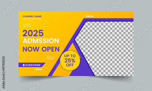 School Education Admission Youtube Thumbnail Template (ID: 497909258)