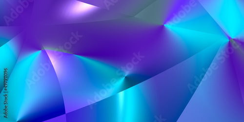 Volumetric futuristic illustration with neon blue and purple color