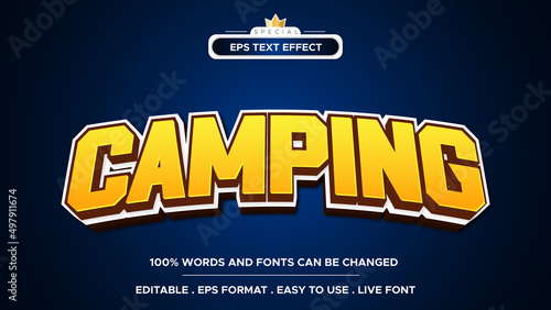 text effect camping editable 3d holiday style