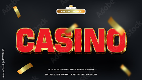 Editable casino slot text effect and gambling text style
