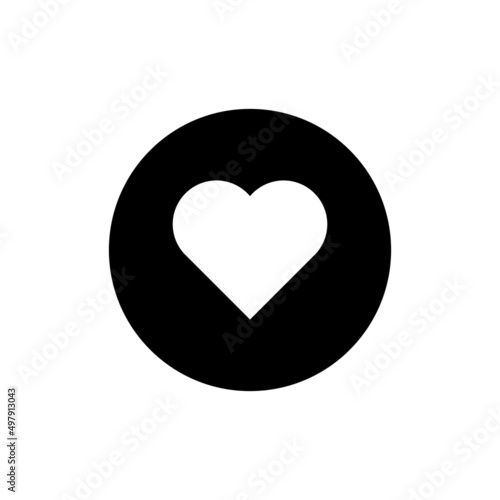 Heart icon in black round