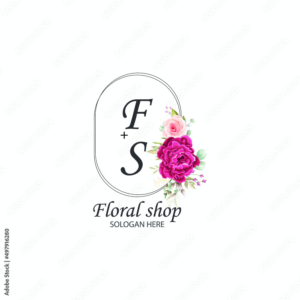 Obraz premium Flower logo element vector design template