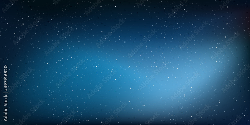 Astrology horizontal background, Starry sky colourful glow, Milky way galaxy in the cosmos, Vector Illustration.