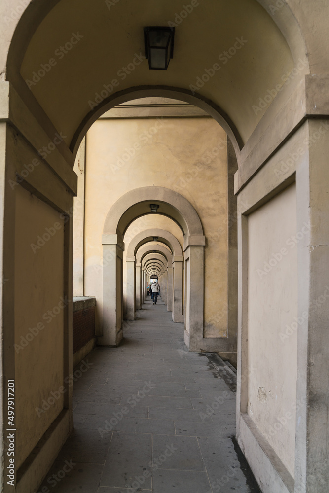 archway corridor in Florence Italy 