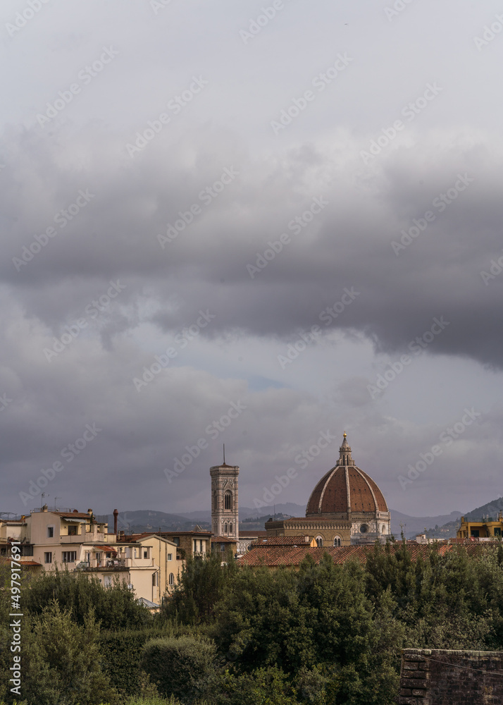 view of Florence Italy in a cloudy day 
