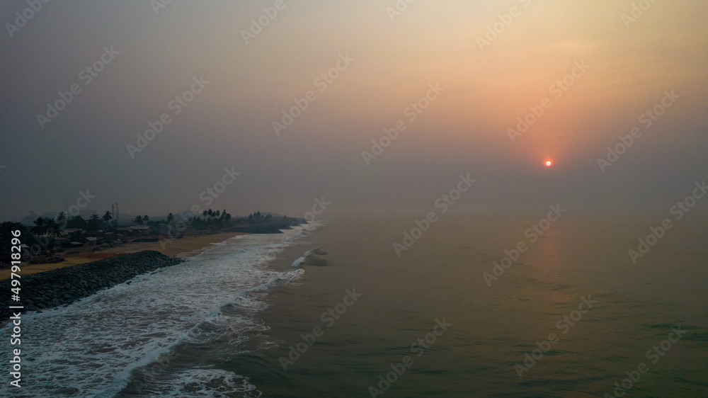 Fototapeta premium Sunrise at Elmina, Cape Coast, Ghana.