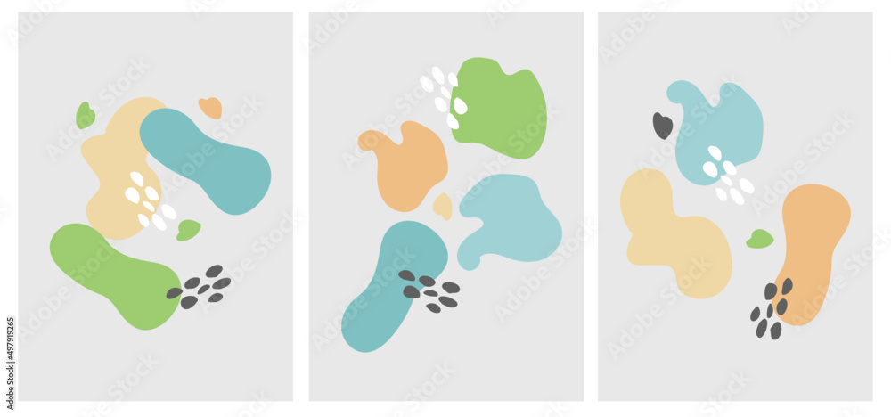 Geometric, abstrait isolated poster with different shapes