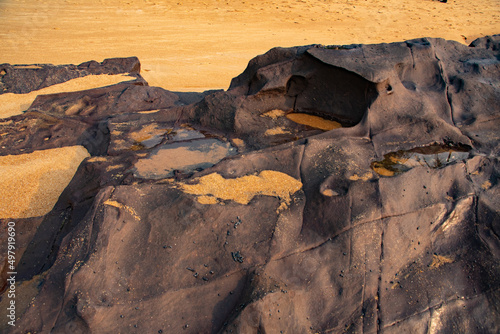 Beautiful Rock Formation at the Beach, Elmina, Ghana. January 2022