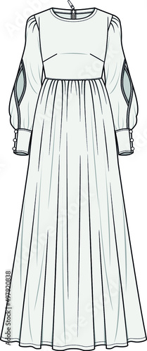 women dress technical drawing