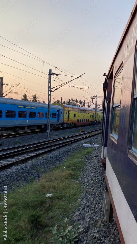 Obraz premium train on the railway