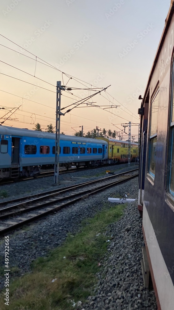 Fototapeta premium train on the railway