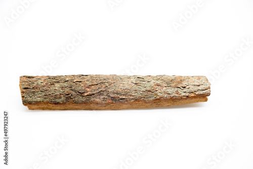 Cinnamon sticks isolated on white background, selective focus