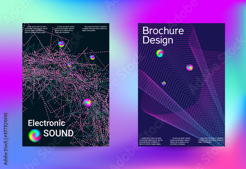 Minimum coverage of a vector. Cover design. Set of modern abstract musical backgrounds. Sound flyer for creating a fashionable cover, banner, poster, booklet...