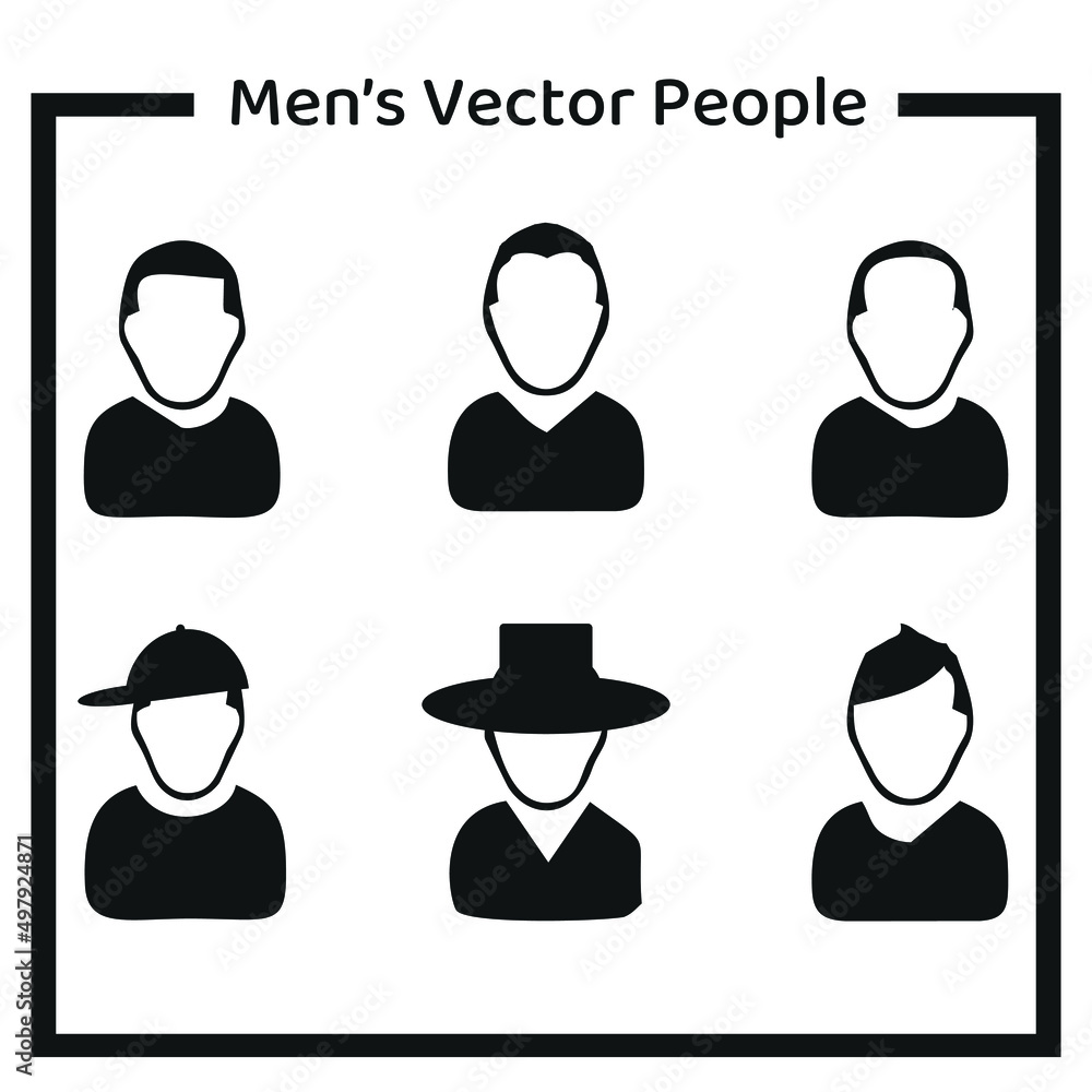 Mens vector people icon sets white background Mens vector people icon sets white background
