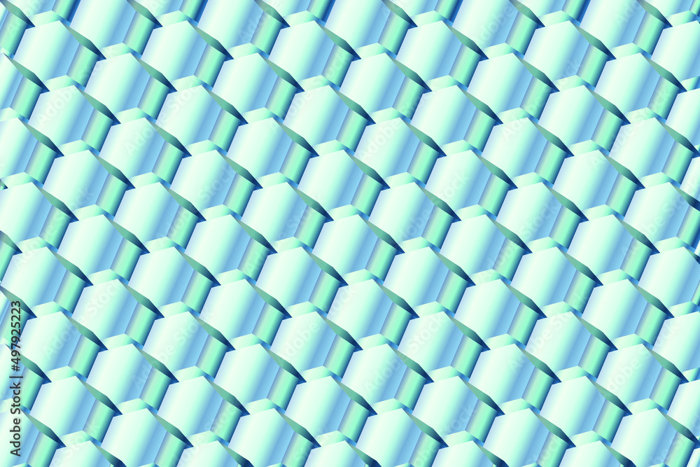 Extruded hexagons, 3D rendering, Abstract monochrome background. Copy space, empty, blank space. 3d vector background. Extruded hexagons, 3D rendering, Abstract monochrome background. Copy space, empty, blank space. 3d vector background.