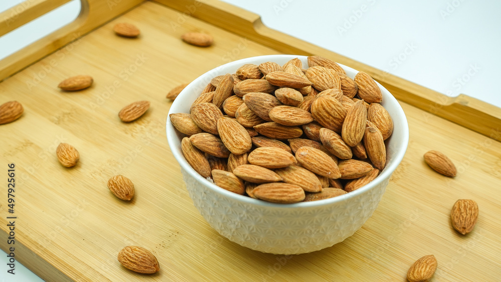 Different Types of Mamra and Afghani Badam. Almond nuts or Badam