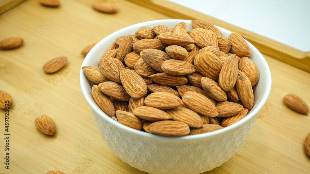 Different Types of Mamra and Afghani Badam. Almond nuts or Badam