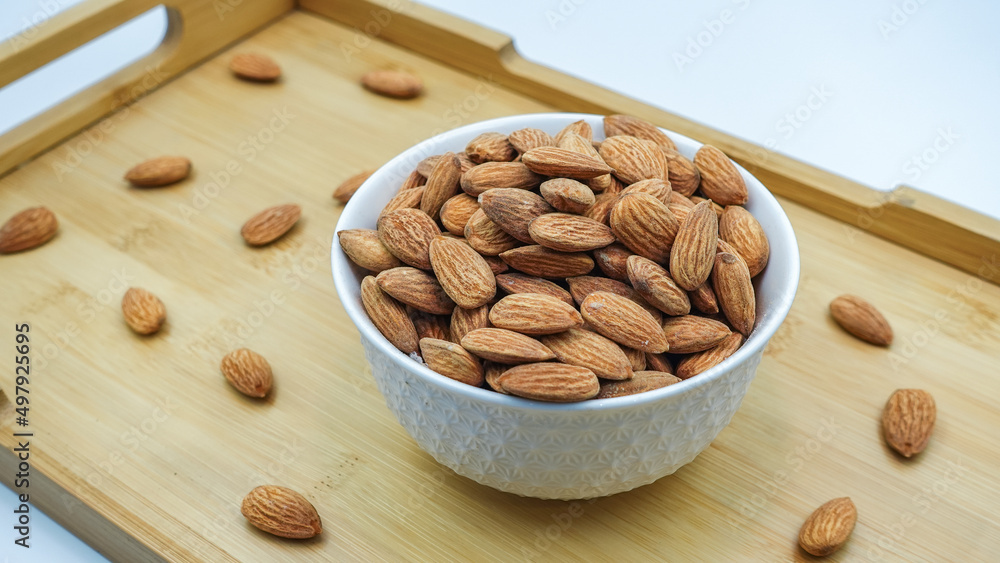 Different Types of Mamra and Afghani Badam. Almond nuts or Badam