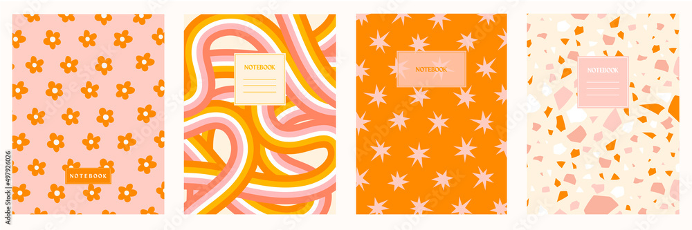 Trendy covers set. Cool abstract design. For notebooks, planners,  brochures, books, catalogs etc. Vector illustration. Stock-Vektorgrafik |  Adobe Stock