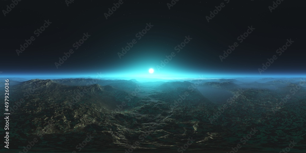 alien landscape. HDRI . equidistant projection. Spherical panorama. panorama 360. environment map, 3d rendering alien landscape. HDRI . equidistant projection. Spherical panorama. panorama 360. environment map, 3d rendering
