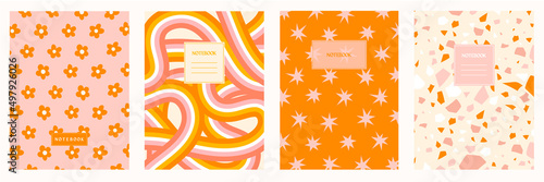 Trendy covers set. Cool abstract design. For notebooks, planners, brochures, books, catalogs etc. Vector illustration.