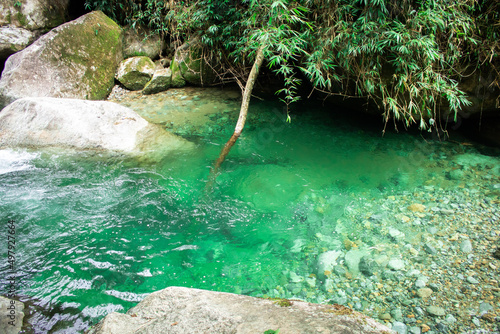 waterfall called poo da emeralda in the state of rio de janeiro - brazil photo