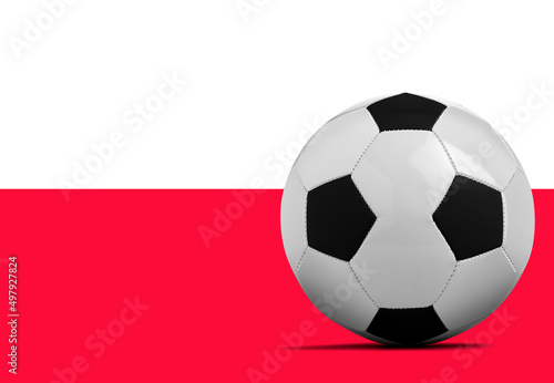 Soccer ball with Poland national team flag.