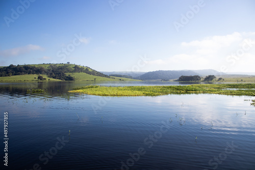 landscape of a dam in brazil located in the state of são paulo