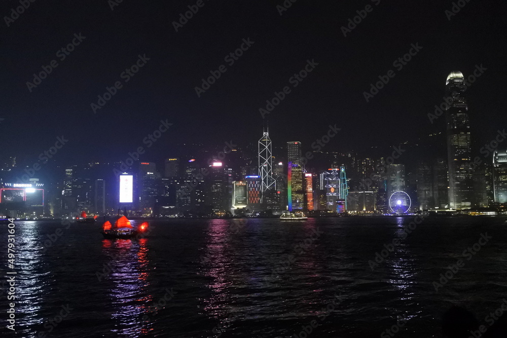 Fototapeta premium 香港 ビクトリアハーバー 夜景