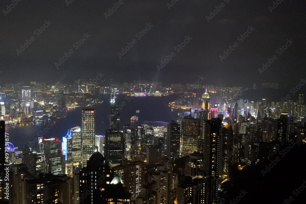 Fototapeta premium 香港 夜景 ビクトリアピーク