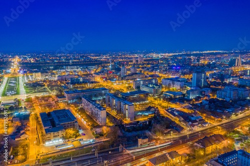 Zagreb by night from above © stefanphotoart