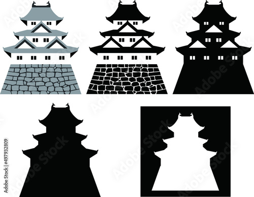 日本の城　三重三階の天守・櫓